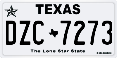 TX license plate DZC7273