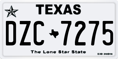 TX license plate DZC7275