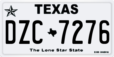 TX license plate DZC7276