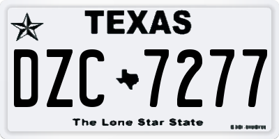 TX license plate DZC7277