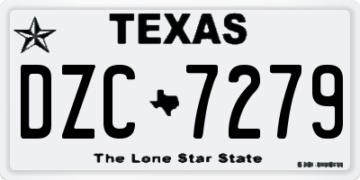 TX license plate DZC7279