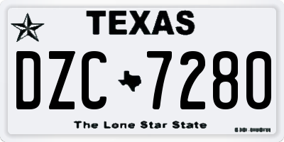 TX license plate DZC7280