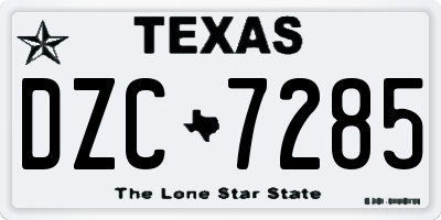 TX license plate DZC7285