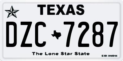 TX license plate DZC7287