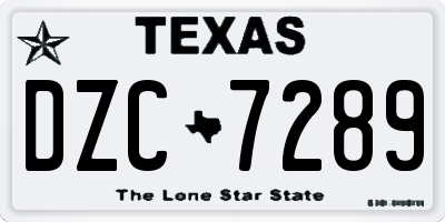 TX license plate DZC7289