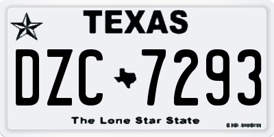 TX license plate DZC7293