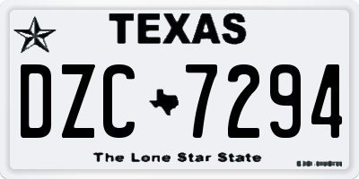 TX license plate DZC7294