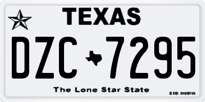 TX license plate DZC7295