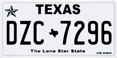 TX license plate DZC7296