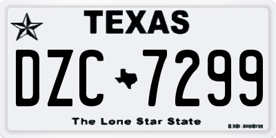TX license plate DZC7299