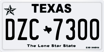 TX license plate DZC7300