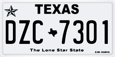 TX license plate DZC7301