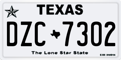 TX license plate DZC7302