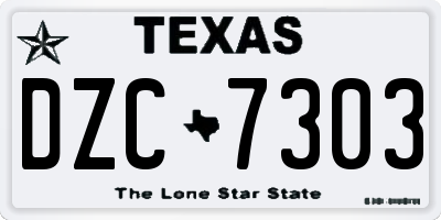 TX license plate DZC7303
