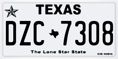TX license plate DZC7308