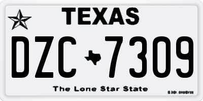 TX license plate DZC7309
