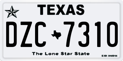 TX license plate DZC7310