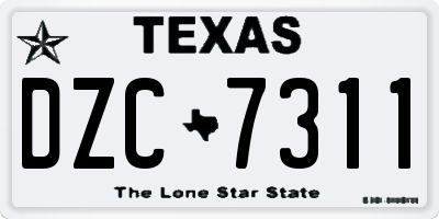 TX license plate DZC7311