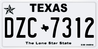 TX license plate DZC7312