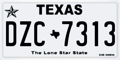TX license plate DZC7313