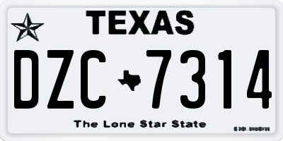 TX license plate DZC7314