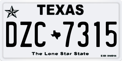 TX license plate DZC7315