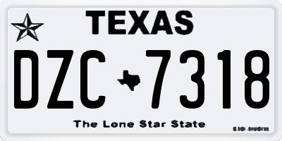 TX license plate DZC7318