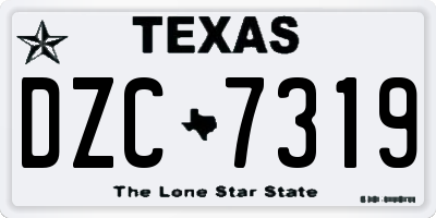 TX license plate DZC7319