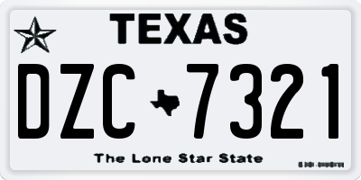 TX license plate DZC7321