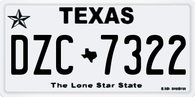 TX license plate DZC7322