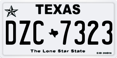 TX license plate DZC7323