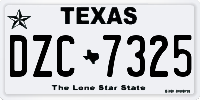 TX license plate DZC7325