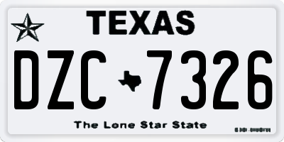 TX license plate DZC7326