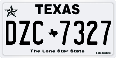 TX license plate DZC7327