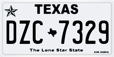TX license plate DZC7329
