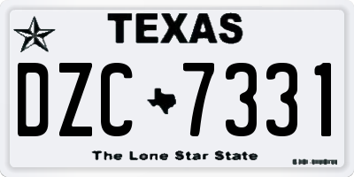 TX license plate DZC7331