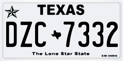 TX license plate DZC7332
