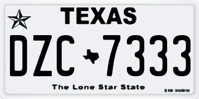 TX license plate DZC7333