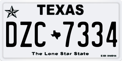 TX license plate DZC7334