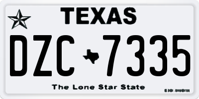 TX license plate DZC7335