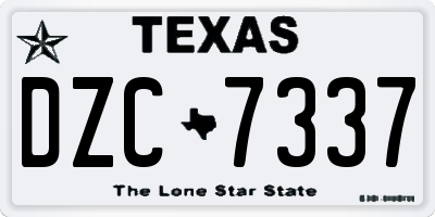 TX license plate DZC7337