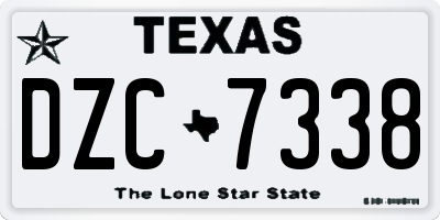 TX license plate DZC7338