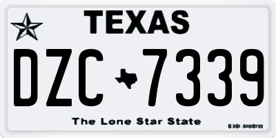 TX license plate DZC7339