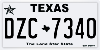 TX license plate DZC7340
