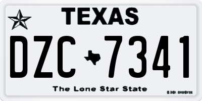 TX license plate DZC7341