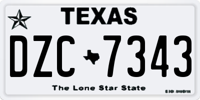 TX license plate DZC7343