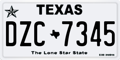 TX license plate DZC7345