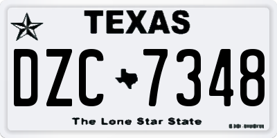 TX license plate DZC7348