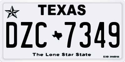 TX license plate DZC7349