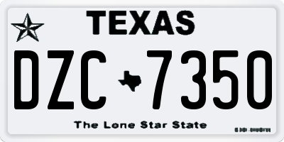 TX license plate DZC7350